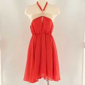 Ya Los Angeles Coral and Tan Dress